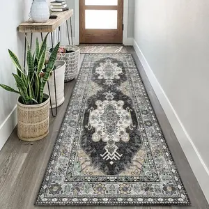 Boho Style Geometric Pattern Rug, 1 Count Non-slip Washable Floor Mat, Decorative Carpet for Home Living Room Bedroom Kitchen Entry Door, Boho Runner Rug