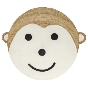 Weylyn Monkey Handwoven Kids Jute Area Rug
