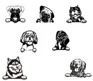 Cute Dog Car Decal, Peekaboo Graphic Sticker Window Cling, Pup on Board Car Sticker, Peeking Dog Car Sticker Window Decals Anime, Cute Vinyl Decor