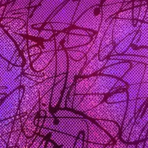 Electric Chaos Foil Fabric - Nylon Spandex, 270g/yd, 58-60in Width, Abstract Scribble, Edgy Look, Foil Texture, High-shine Finish - Spandex Palace Textile for Swimsuits, Athletic Wear