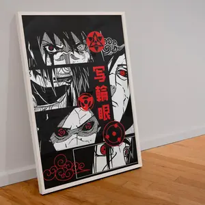 Uchiha Clan Sharingan Poster Unframed  - Sasuke & Itachi Wall Art | Naruto Manga-Inspired Design