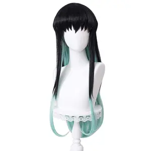 Cosplay Wigs Anime Unisex Black blue Gradient long hair Halloween,Christmas,Daily Fashion,Anime and Gaming Expo,Fancy ball