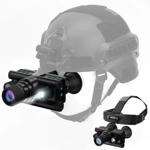 【Limited-Time Coupon】CIGMAN 4K Head-mounted Night Vision Goggles & Binoculars, Infrared NVG with Manual Focus, 8x Zoom Includes, 64GB Memory Card, 3500mAh Battery, f/1.0 Aperture Flashlight, Ideal for Hunting, Camping, Fishing,Hiking Essentials,Telescopic
