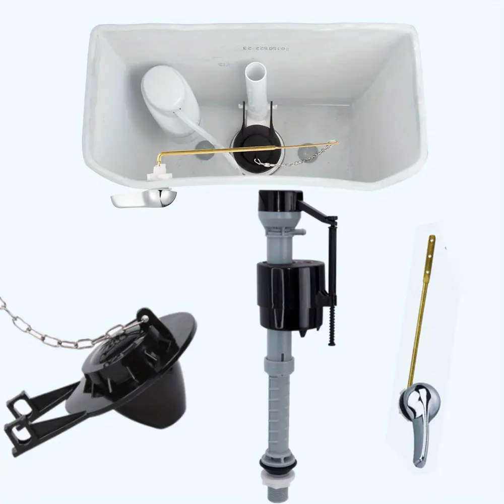 1 Set Universal Toilet Repair Kit - Fill Valve, 2-Inch Low-Flow Flapper, Side-Mount Brass Flush Handle 1 Set Universal Toilet Repair Kit - Fill Valve, 2-Inch Low-Flow Flapper, Side-Mount Brass Flush Handle