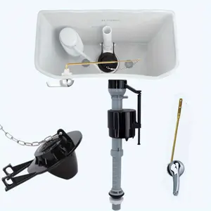 1 set Universal Toilet Tank Replacement Kit, Include Toilet Fill Valve, 2 Inch Low Flow Toilet Rubber Flapper, Side Mount Toilet Flush Brass Handle