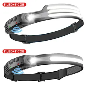 1PCS Super Bright Rechargeable Headlamp, Led Light,Waterproof 230° Wide Head Lamp with Motion Sensor for Adults, Night Headlamp Flashlight, Portable Outdoor Headlight for Fishing, Hiking, Camping, Flashlights, Camping Essentials, Gift for father