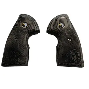 Colt Python Black Rosewood with Scrollwork and Scales Grips with Screaming Eagle Medallion