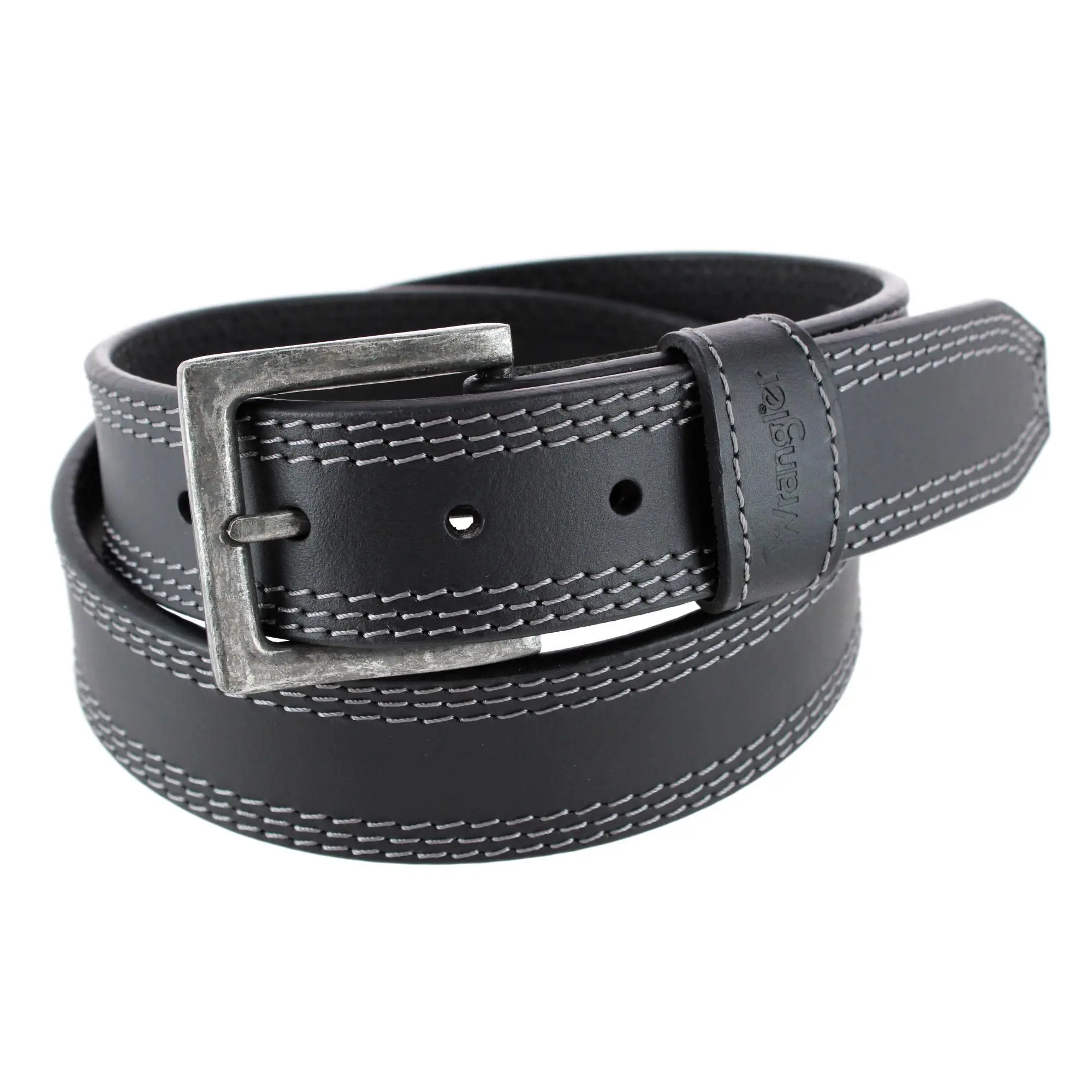 Wrangler Men's Crazy Horse Leather Belt with Removable Buckle, Casual And Jean Belts