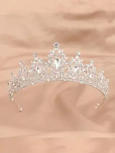 1pc Fashionable Crystal Bridal Crown, Baroque Luxurious Rhinestone Tiara, Suitable For Wedding & Party Bridal Dress Headband & Accessory, Wedding Gift Valentine's Day Accessories ﻿
