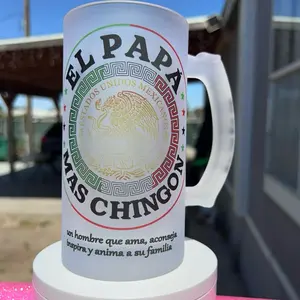 Father’s Day Frosted mugs EL PAPÁ MÁS CHINGÓN ESCUDO 16 oz  Washable