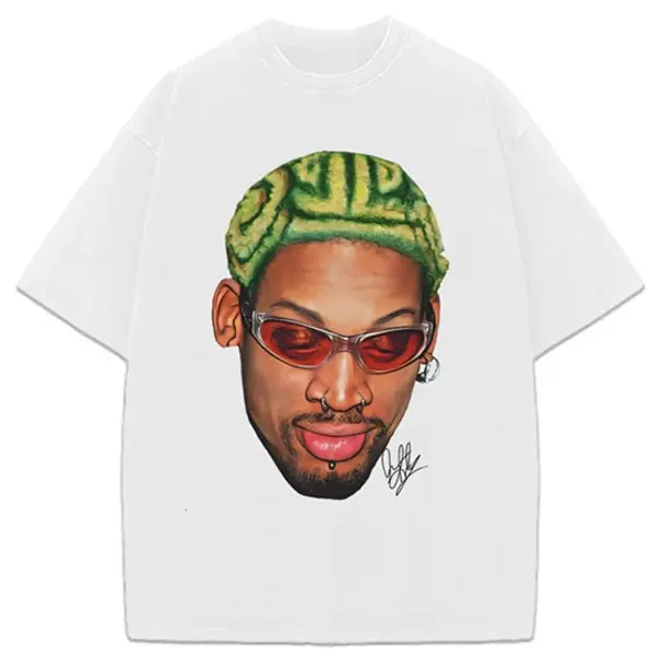 Dennis Rodman Zig Zag Green Hair Rodzilla Hollywood 90's Vintage