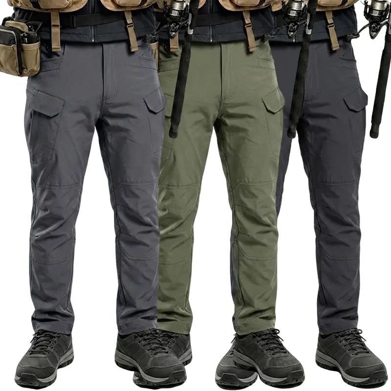 Homug Men's Three-Piece Work Pants Training Pants - Tear-resistant, Multi-functional Tactical Mountaineering Pants for Outdoor Daily Use - With 9 Pockets durable fabric