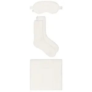 Barefoot Dreams X Revolve Cozychic Cable Travel Set in Cream