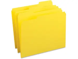 Business Source File Folder 1-Ply 1/3 Cut Assorted Tabs Letter 100/BX YW 65778