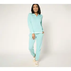 MUK LUKS Tall French Terry 1/4-Zip & Jogger Track Suit