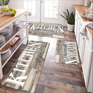 [Non-slip Kitchen Rug] 1pc Non-slip KITCHEN Letter Rug | Kitchen Printing Floor Mat, Household Kitchen Mat, Indoor Mat, Doormat, Door Rug, Entrance Rug, Home Decor Room Decor