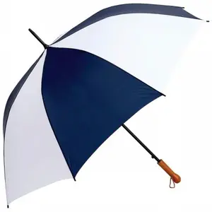 212 MAIN 60-in Navy and White Auto-Open All-Weather Golf Umbrella, Fiberglass Shaft, Included Storage Sleeve, Large Size