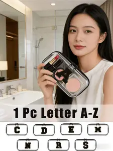 Transparent hard-shell zipper storage box decorated with A-Z fluffy patches. Thickened waterproof design with large capacity, portable and multi-functional. Perfect for cosmetics, snacks, medicine, toys and digital accessories.