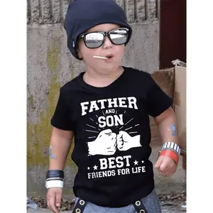 FATHER AND SON BEST FRIENDS for LIFE Printed Kids Boys Short Sleeve T-shirt