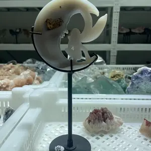 Collector's item agate geode carving - Butterfly Fairy