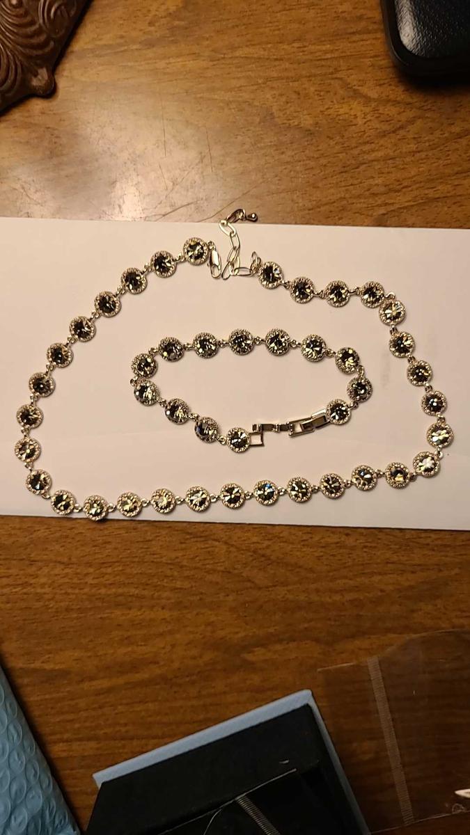 Item: Czech Crystal Necklace and Bracelet Set in Blue