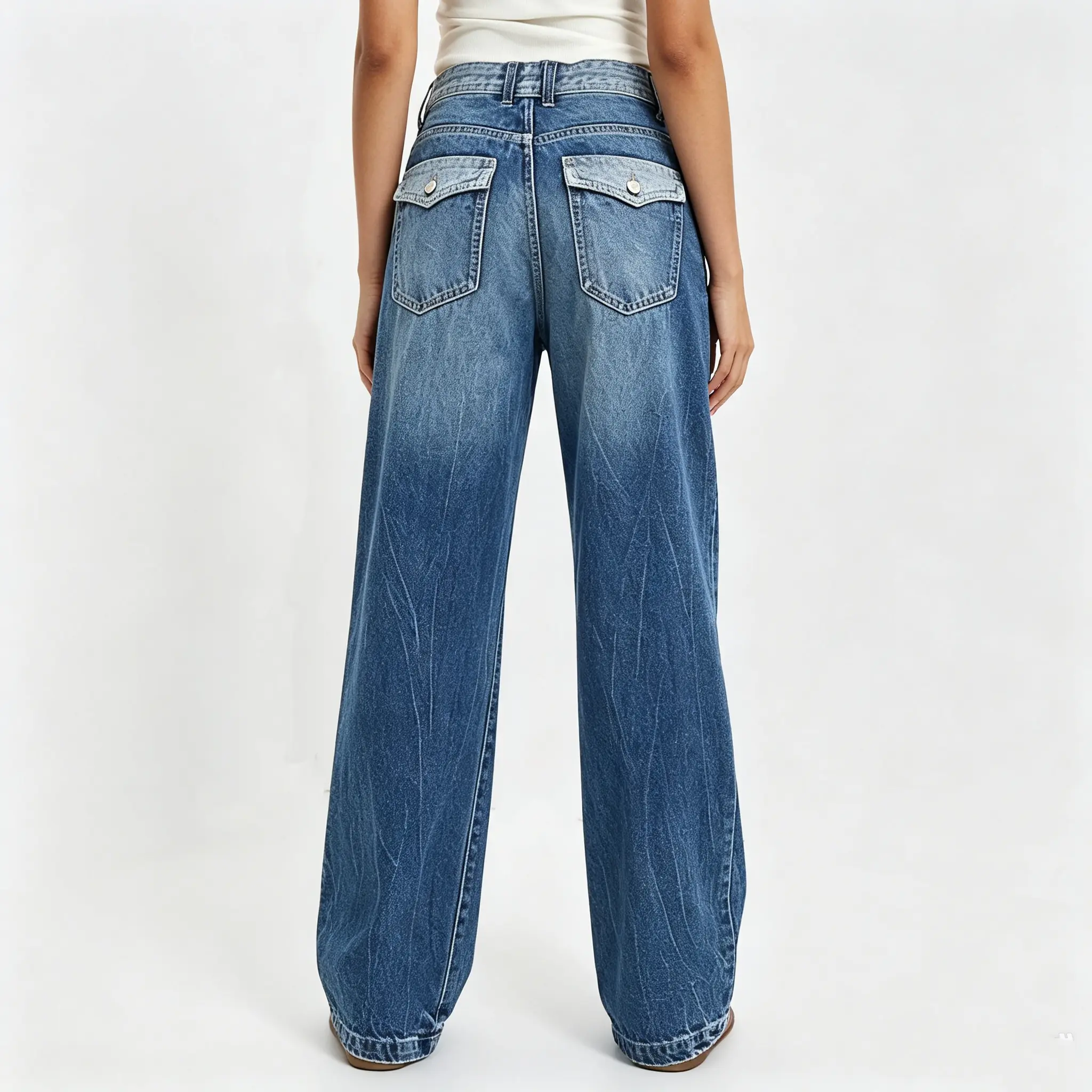 Women's Baggy Boyfriend preppy Jeans Vintage Wide Leg Mid Rise Barrel Denim Ankle Pants loose fit denim pant Womenswear Minimalist Aesthetics Bottom Casual