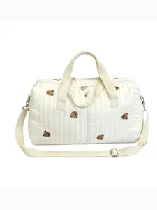 Soft Quilted Floral Travel Duffel Bag, Durable & Spacious Weekender with Detachable Strap, Ideal for Overnight Trips, Gym Sessions & Weekend Vacations