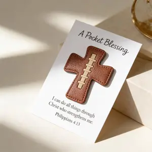 1 Pc Pocket Blessing – Rugby Cross Edition, Handmade Rugby Cross Pocket Blessing with Verse Card, Christian Faith Gift for Athletes, Inspirational Sports Keepsake for Players and Coaches