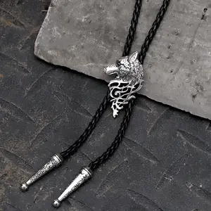 GTHIC Vintage Wolf Head Alloy Animal Bolo Tie Fashion Accessory for Men Women Daily Wear