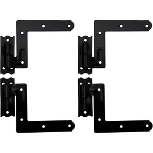 Steel Blind Shutter Hinge for Wood Frame & Brick, 1-1/16", Power Coated Black, 4 Pack (2 Pair), Made in Taiwan