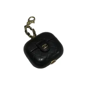 Pre-owned CHANEL lamskin Small Leather Goods Black Mini Vintage Messenger Bag