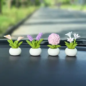 2026 Mini Resin Flowerpot Ornament - Decorative Desktop Decoration, Small Office Accent,summervibes