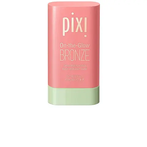 Pixi On-the-Glow Bronze Stick - WarmGlow Tinted Bronzer for Adults, 0.6oz Moisturizer-Infused Blendable Makeup Product with Silica & Caesalpinia Sappan Bark Extract