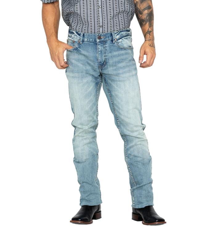 Moonshine Spirit Men's Sutton Wash Decker Slim Straight Stretch Denim Jeans - Msfa18d2-Ltw