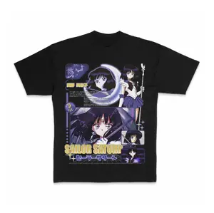 Sailor Saturn T-Shirt, Anime Graphic Tees, Unisex Tshirt, Gifts Shirt, Menswear Womenswear Streetwear, Aesthetic, Heavyweight Cotton Comfort Top Regular Fit Y2k Outfit Outdoor Affliction Clothes