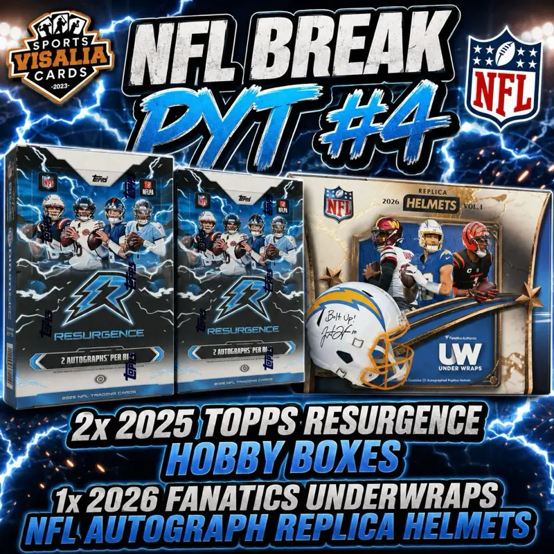 LIVE NFL BREAK #4 - 2x 2025 Topps Resurgence Hobby Boxes & 1x 2026 Fanatics NFL REPLICA AUTOGRAPH HELMET
