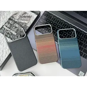 Phone Case for IP 17/16/15/14/13/12/Pro Max/Plus/AIR/E - Trendy Retro Python Pattern & Carbon Fiber Kevlar Texture, MagSafe Magnetic, Shockproof Drop Protection, Lightweight Premium Cover