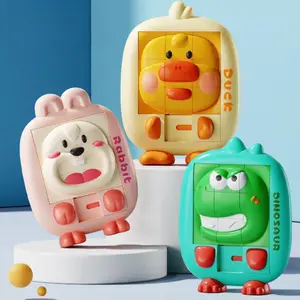 Cartoon Animal Sliding Puzzle Set (3 Pack), Educational Thinking Training Labyrinth, 3D Sliding Puzzle Board, Intelligence Development Toy