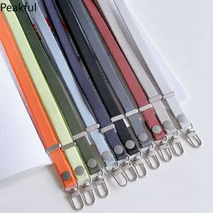 Solid Color Woven Phone Crossbody Strap, Popular Adjustable Detachable Lanyard Accessory, Neutral & Neon Tone Versatile Strap, durable ribbed fabric & sturdy metal clasp, great for casual styling, travel adventures, work life and hands-free convenience