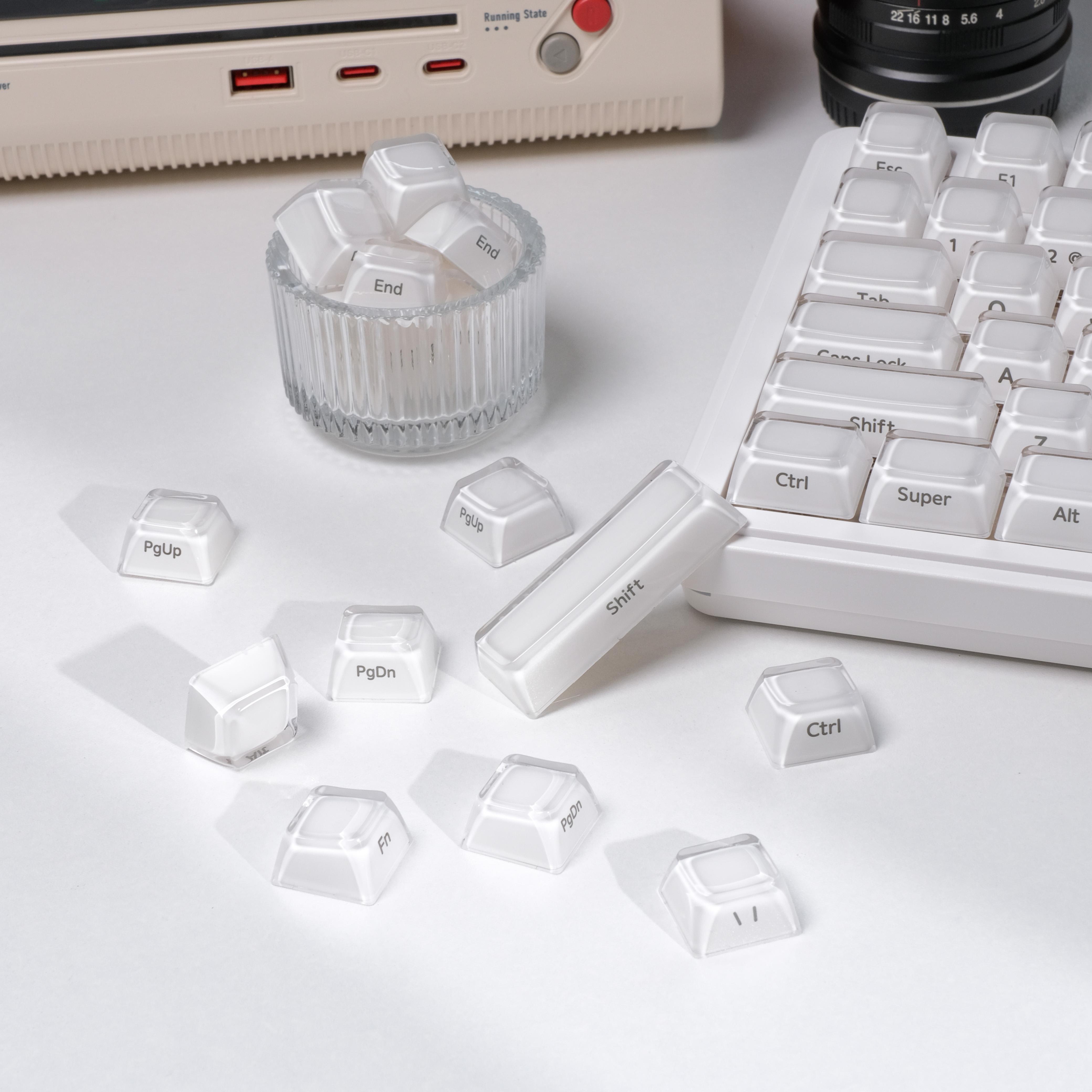 DigAura Crystal Jelly Side-Printed Translucent MDA Profile 122-Key Keycap Set（only keycap, not include a keyboard）