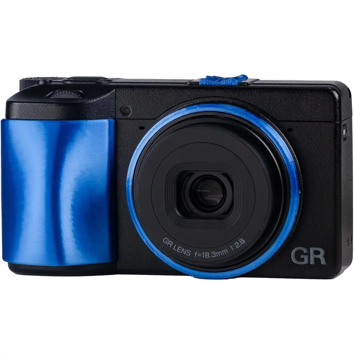 Camera Grip for Ricoh GR III/GR IV – 3D Printed, 5g Ultra-Light, Ergonomic & Anti-Slip (Blue(Includes Lens Ring), GR III)