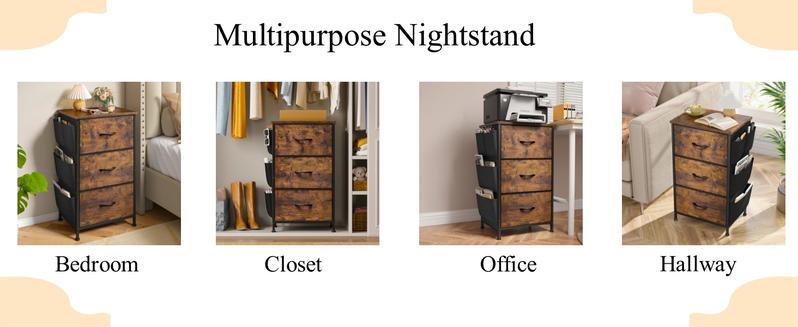 Raybee Furniture Nightstand with 3 Drawers, Night Stand for Bedroom, Bedside Table with Wooden Top, Sturdy Steel Frame End Table, Small Dresser for Bedroom, Living Room Raybee Furniture Nightstand with 3 Drawers, Night Stand for Bedroom, Bedside Table with Wooden Top, Sturdy Steel Frame End Table, Small Dresser for Bedroom, Living Room