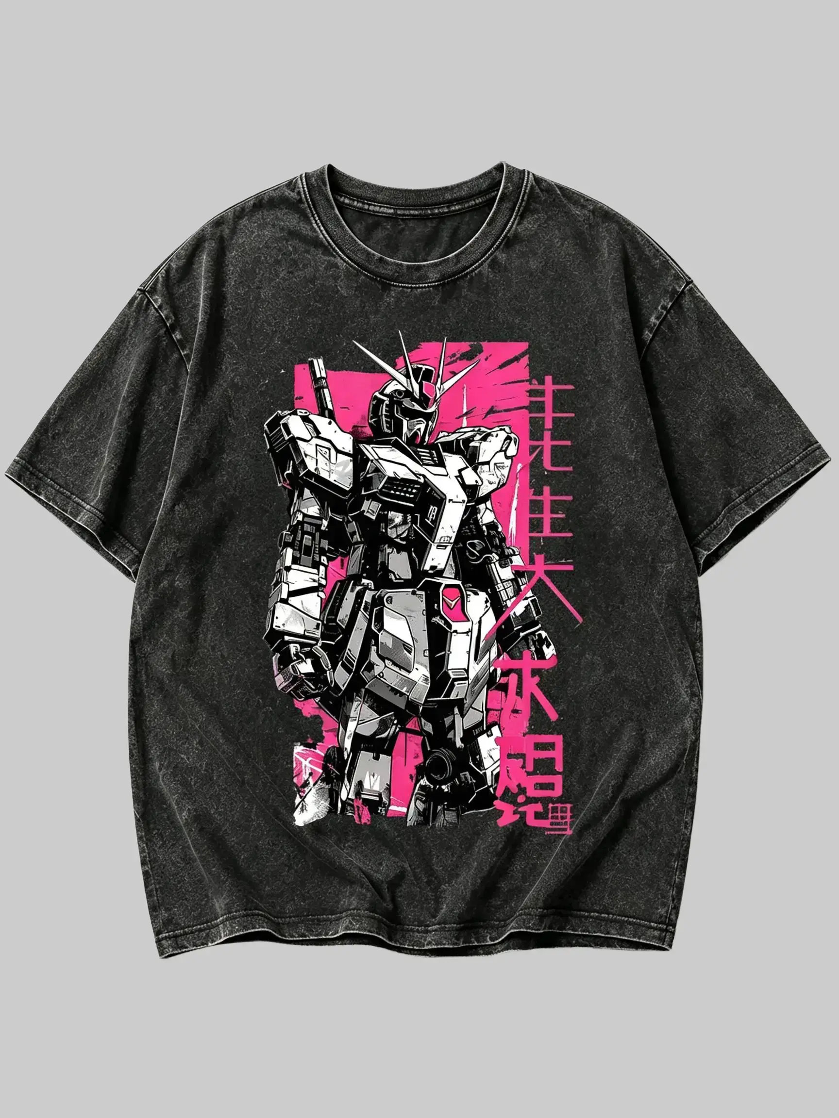 Mobile Suit Gundam RX-78 Vintage Washed Graphic T Shirt Oversized Heavyweight Cotton Anime Tee Japanese Mecha Streetwear Harajuku Y2K Retro Fashion Unisex Gift