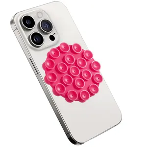 Double Sided Suction Phone Mount, Round Silicone Suction Cup Phone Holder, Multifunctional Suction Phone Case Self-Adhesive Phone Sticky Grip, Vacuum Suction Phone Holder for Mobile Devices