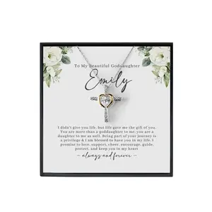 Personalized Personalized Goddaughter Gifts From Godmother, Goddaughter Cross Necklace, Goddaughter Birthday Gift, Custom Goddaughtger Baptism Gift