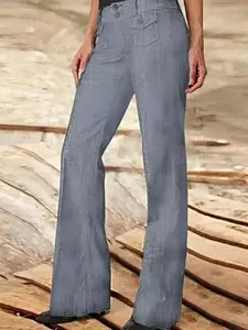 A set of women's casual fitted long micro flared pants, suitable for autumn and winter, suitable for home, indoor, and outdoor wear