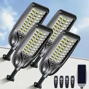 TERDOX New solar LED street lights outdoor 1/2/4 pack Security lights solar powered lights dusk to dawn motion sensors remote control for courtyards parking lots garages and streets
