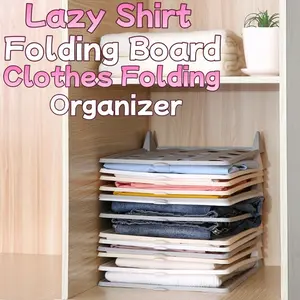 5-Pack Stackable Clothes Organizer Trays Lazy Closet Storage Rack for Shirts Anti-Wrinkle Drawer Shelf Space-Saving Wardrobe Organizer for Home Dorm Laundry Bedroom Apartment Travel Folding Clothes Board T-Shirt Sweater Storage