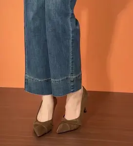 High quality suede pointed high heels - classic black and dark brown [warm card color], suitable for commuting to work and dating