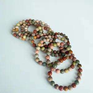 LOVSKAYA Non-Natural Colorful Alashan Agate Crystal Beads Bracelet - High-Quality Unisex Jewelry Accessory with Lemon Jade Accents, Fashionable Elegant Piece for 2 Key Occasions